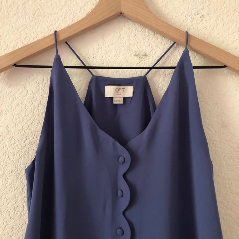 LOFT Outlet Scallop Button Front Cami - Picture 2 of 9